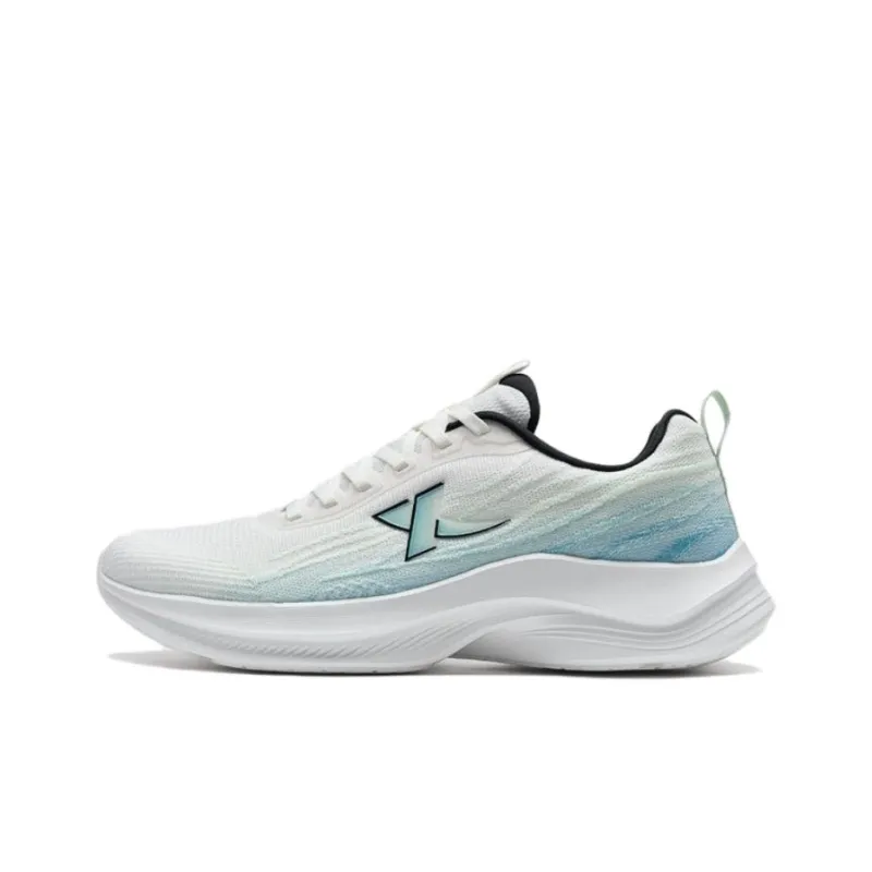 XTEP Breathable And Resilient Low Top Running Shoes Men's White Green Blue-0