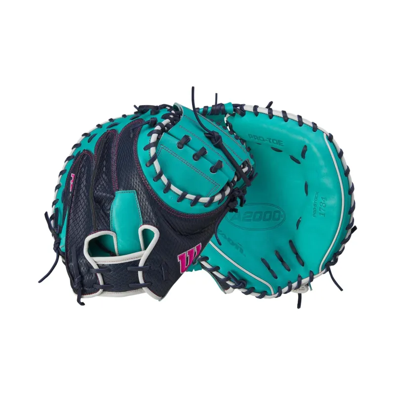 Wilson Baseball Gloves Catcher's Glove PU Polyurethane Unisex Black Green-4