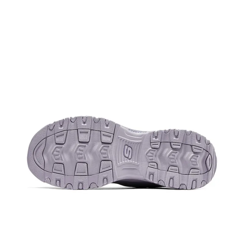 Skechers DLITES Anti Slip Wear Resistant Breathable Rebound Low Top Casual Running Shoes Women's Purple Gray-4