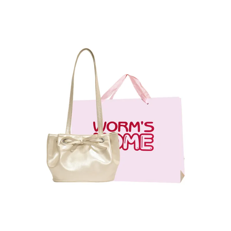 Worm's Home PU Tote Bag, Shopping Bag, Handbag, Shoulder Bag Regular Women's White/Red/Black/Pink/Blue-0