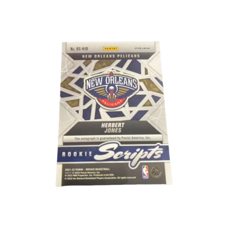 PANINI Herbert Jones 21 22 Mosaic Rising Stars Signature Red Ripple Folded Player Card Pass Sports Cards 1 Pc-1