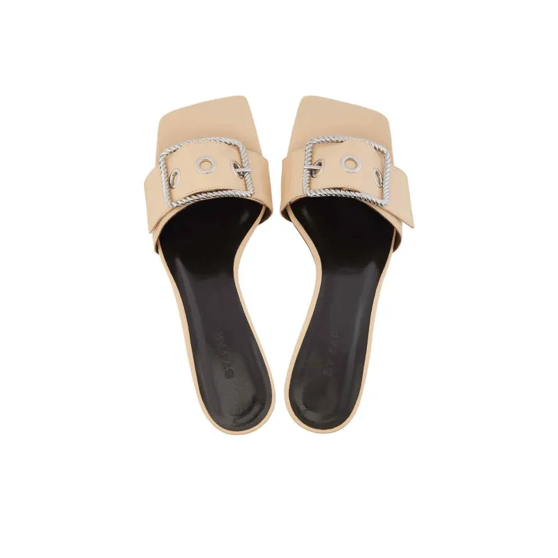 By Far Slide Slippers Women's Beige-3