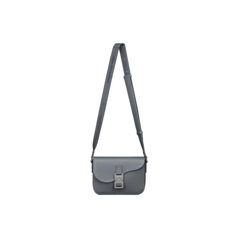 DIOR Grained Calfskin Saddle Messenger Bag, Crossbody Bag, Shoulder Bag Men's Dark Gray-1