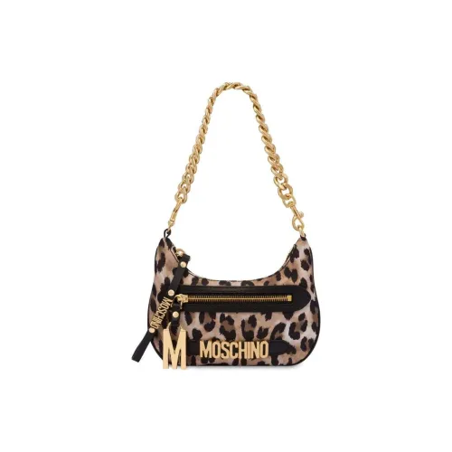 MOSCHINO Logo-lettering Leopard-print Mini Bag