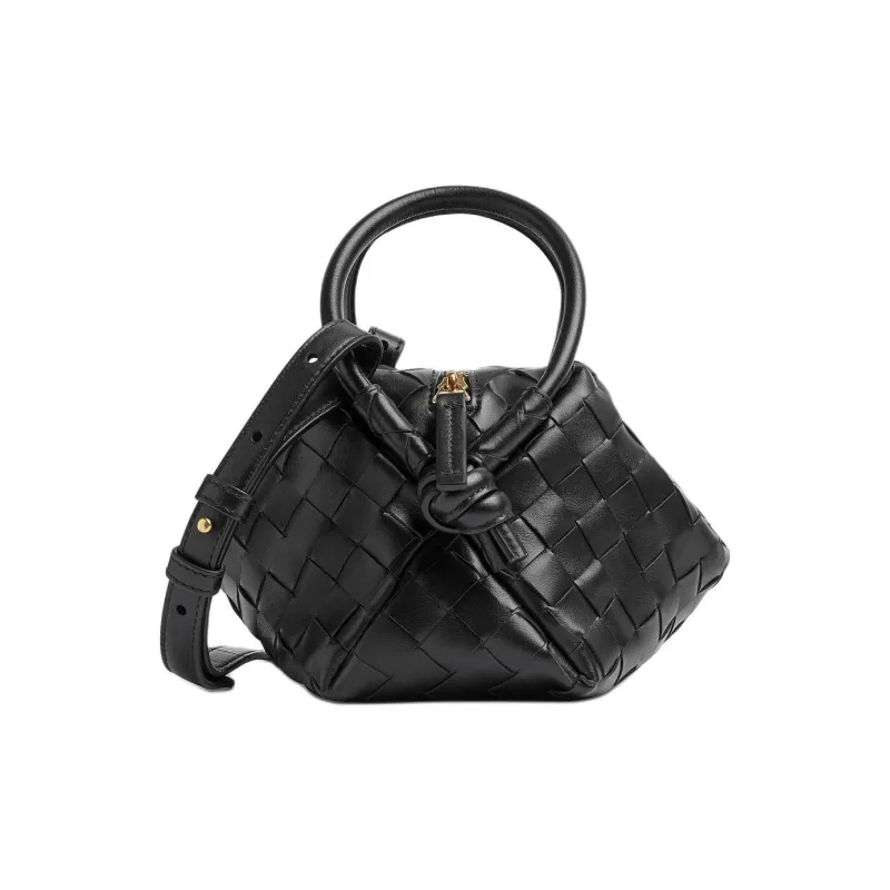 Bottega Veneta LOOP Intrecciato Woven Leather Handbag Shoulder Bag Crossbody Bag Small Size Women's Black-1