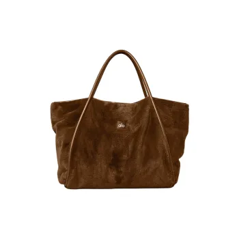 Alo Yoga Faux Fur Handbag Regular Unisex Chocolate