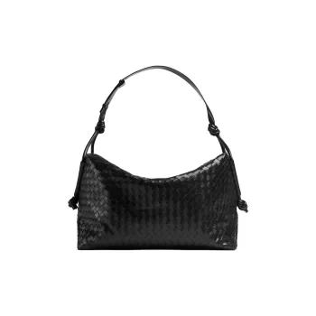 Bottega Veneta LOOP Calfskin Crossbody Bag Shoulder Bag Large Size Women's Black