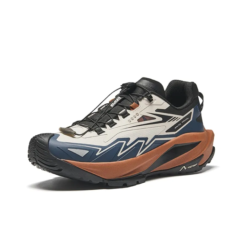 Anta Cushioned Anti-Slip Wear-Resistant And Water-Resistant Low-Top Running Shoes Men's Stone Gray-1