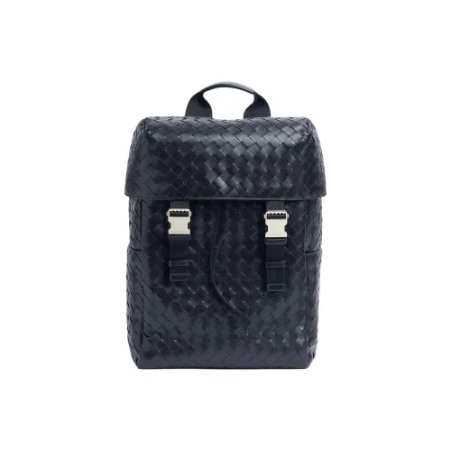 Bottega Veneta Intrecciato Calfskin Backpack Men's Space Blue