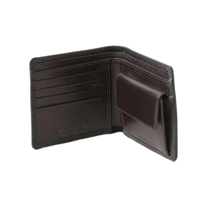 Beams Whitehouse Cox Collaboration Cow Leather Wallet Men's Black/Brown With Marine Blue/Marine Blue With Red-2