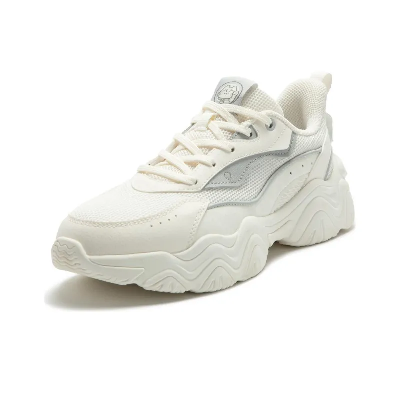 361° Cushioning Wear Resistant Low Top Casual Shoes Women's White Gray-2