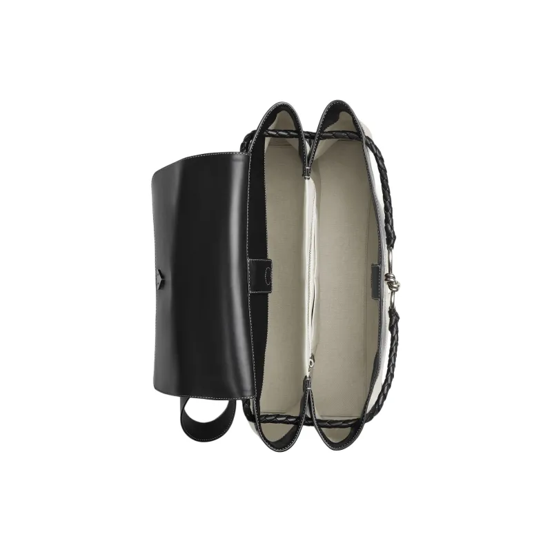 Bottega Veneta Leather With Canvas With Linen With Cotton With Polyurethane Handbag Tubas Men's Black-3