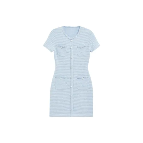 Bebe Short-Sleeved Dresses Women's Blue