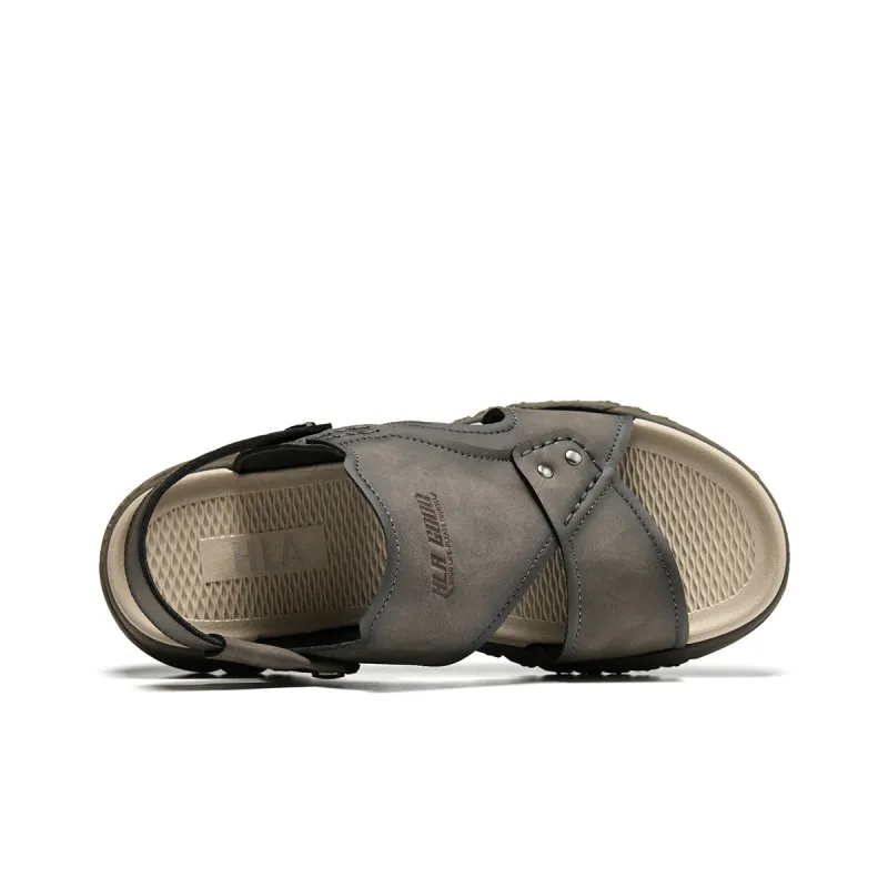 HLA Vintage Breathable Casual Comfortable Beach Sandals Wear-Resistant Slippers With Two Straps Men's-10