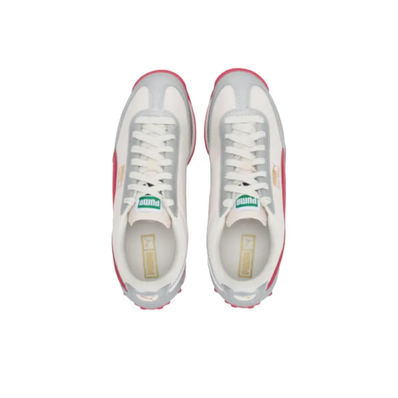 PUMA Easy Rider Slip Resistant Low Top Casual Running Shoes Unisex Silver White Red-4