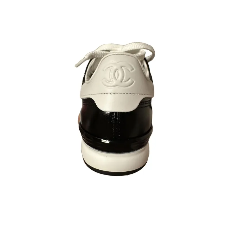CHANEL 25S German Army Trainers Low Top Casual Shoes Women's Black-5