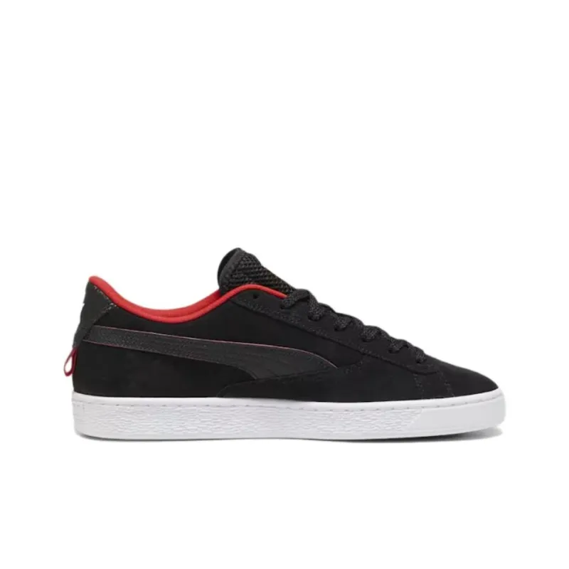 PUMA Suede Anti Slip Wear Resistant Low Top Skateboard Shoes Unisex Black Red-1