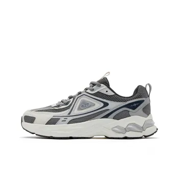 QIAODAN Cushioning, Wear Resistant Low Top Running Shoes Men's Gray White
