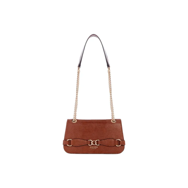 GUESS Imitation Lizard Embossed Leather Crossbody Bag Shoulder Bag Women's Brown-0