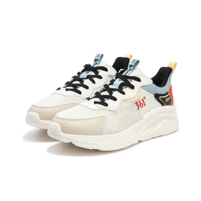 361° Cushioning Wear-Resistant Low-Top Casual Shoes Men's White Blue-3