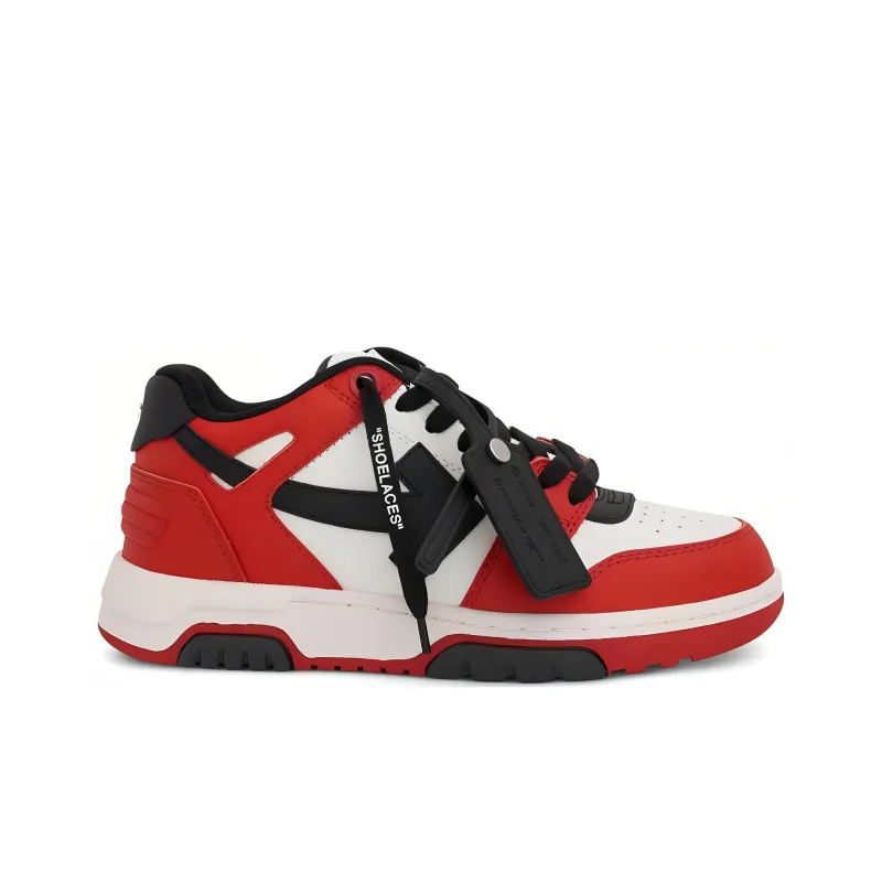 OFF WHITE Low Top Skateboard Shoes Women's Red Black-1