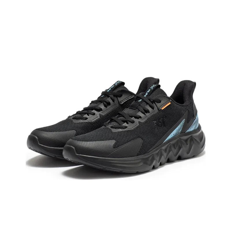 361° Anti-Slip Wear-Resistant Low-Top Casual Running Shoes Men's Black Blue-3