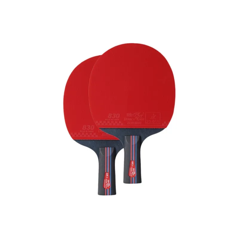 DOUBLEFISH Ping Pong Paddles Unisex Pure Wood Red Horizontal Beat Straight Beat-24