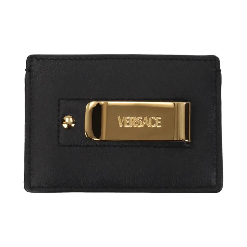 VERSACE Leather Wallet Men's Black-1
