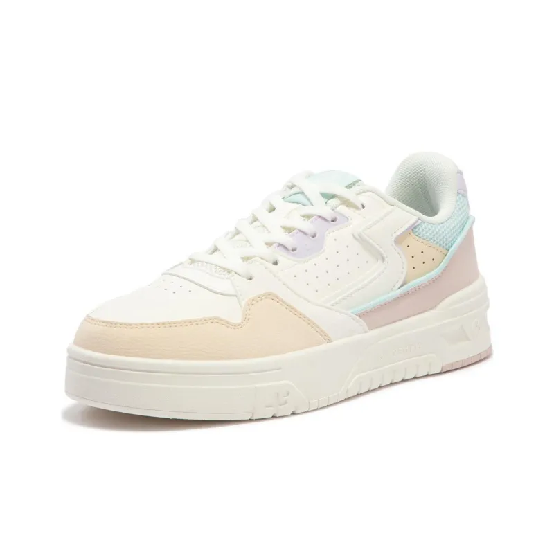 361° Slip Resistant Cushioning Wear Resistant Low Top Skateboard Shoes Women's White Pink-2