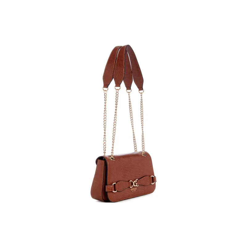 GUESS Imitation Lizard Embossed Leather Crossbody Bag Shoulder Bag Women's Brown-1