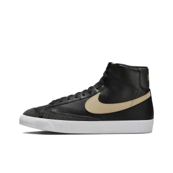 Nike Blazer Mid Anti Slip Wear Resistant High Top Skateboard Shoes Men's Black Gold