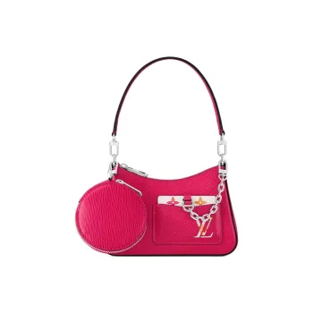 LOUIS VUITTON MARELLINI Smooth Cow Leather Shoulder Bag Handbag Shoulder Bag Women's Fuchsia