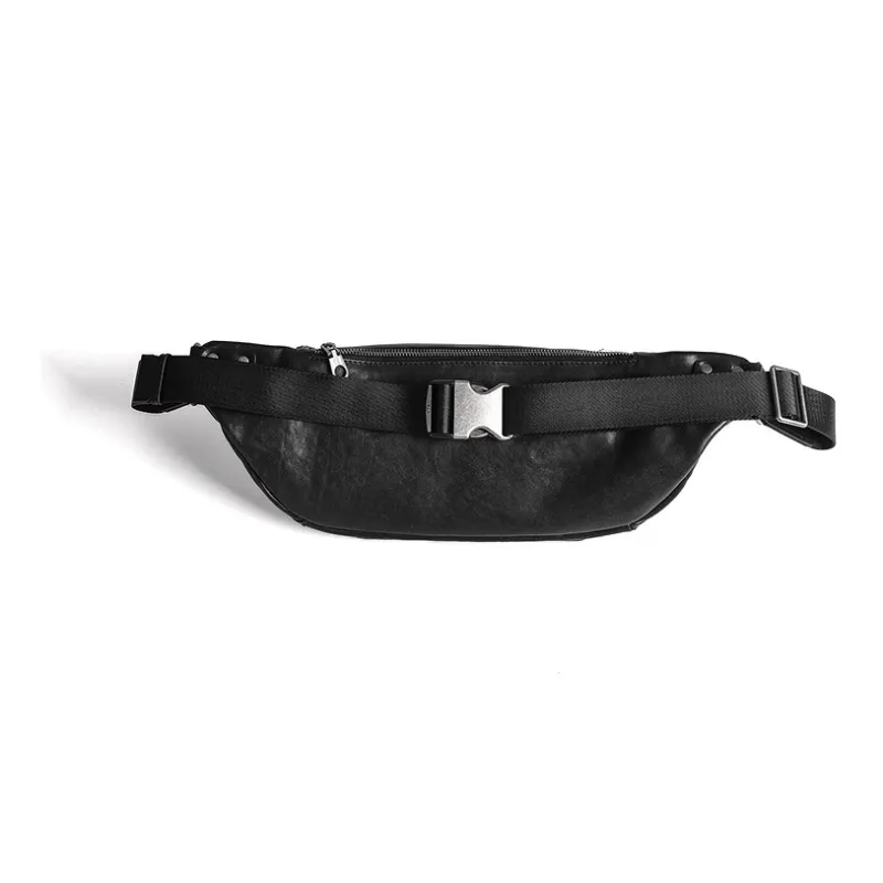 DOSRFINI Genuine Leather Trendy Versatile Sling Bag Regular Men's Black-2