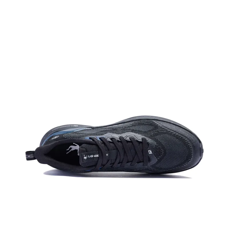 QIAODAN Popularity 12 Cushioning, Wear Resistant Low Top Running Shoes Men's Black Blue-3