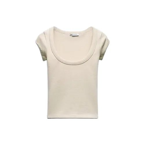 ZARA T-Shirts Women's Beige