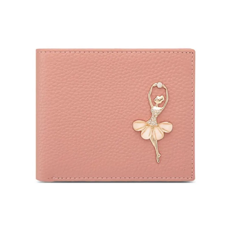 MEXICAN Cow Leather Wallet Trumpets Women's Black/Pink/Ecru-5