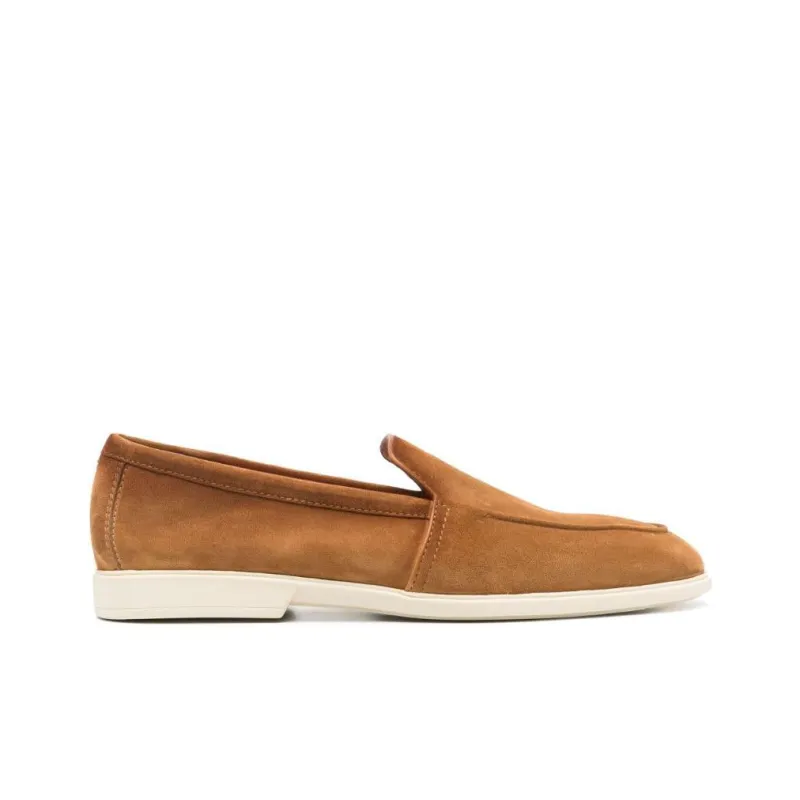 Santoni Almond Suede Loafers-1