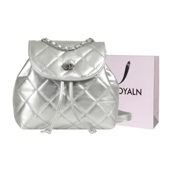 LOUIS ROYALN PU Backpack Unisex Silver/White/Black/Blue