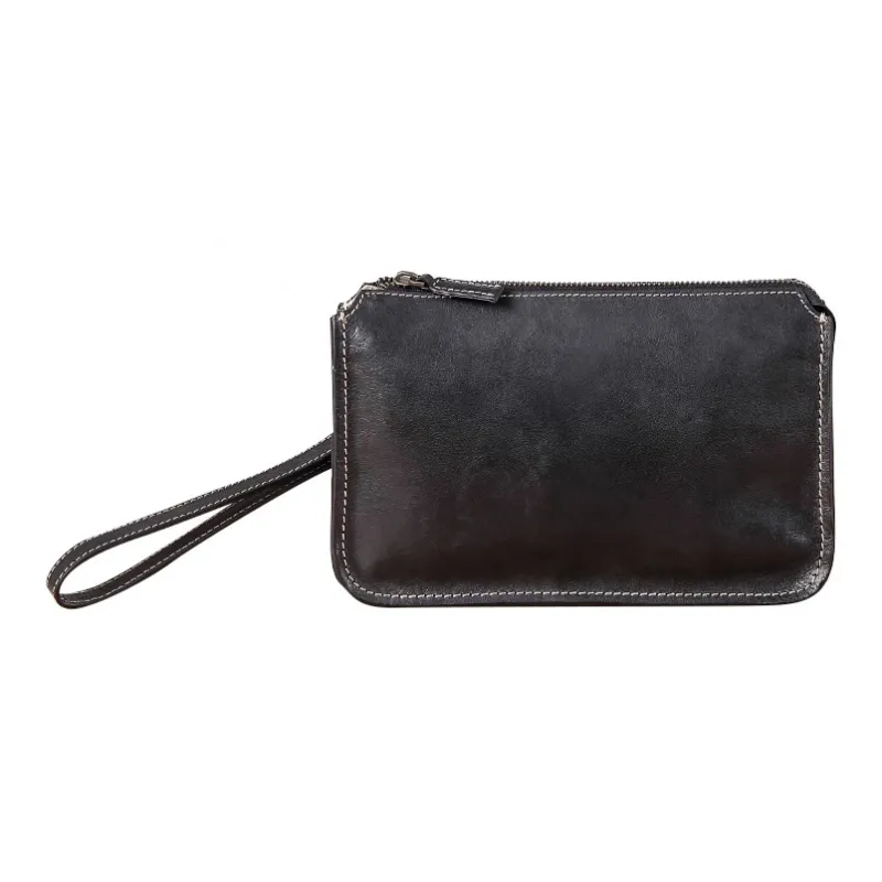 DOSRFINI Genuine Leather Clutch Regular Men's Black-5