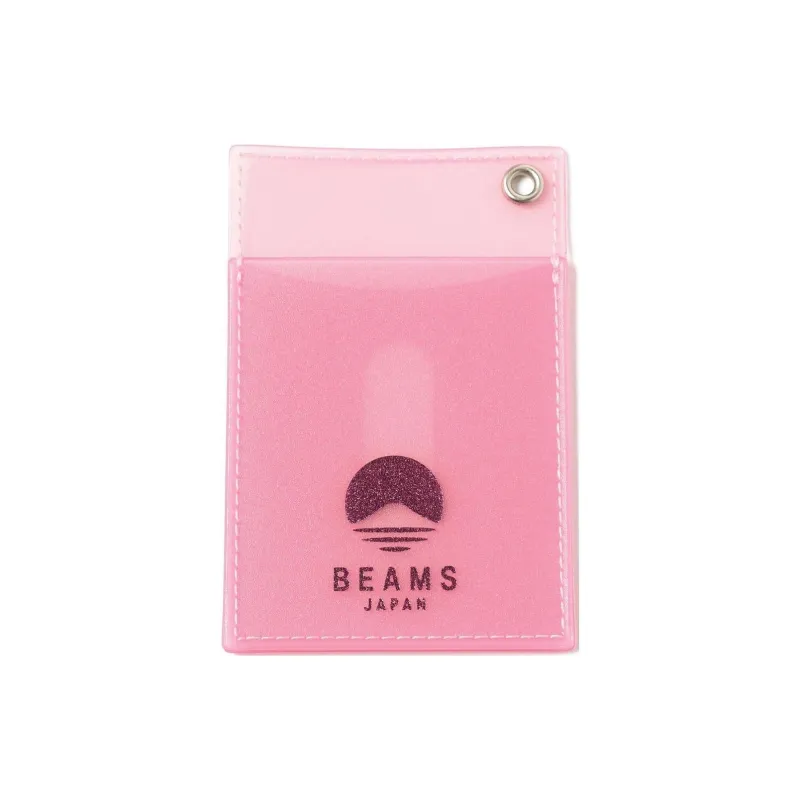 Beams MISTY LAYER Collaboration PVC Card Holder Men's Pink/Blue/Brown-0