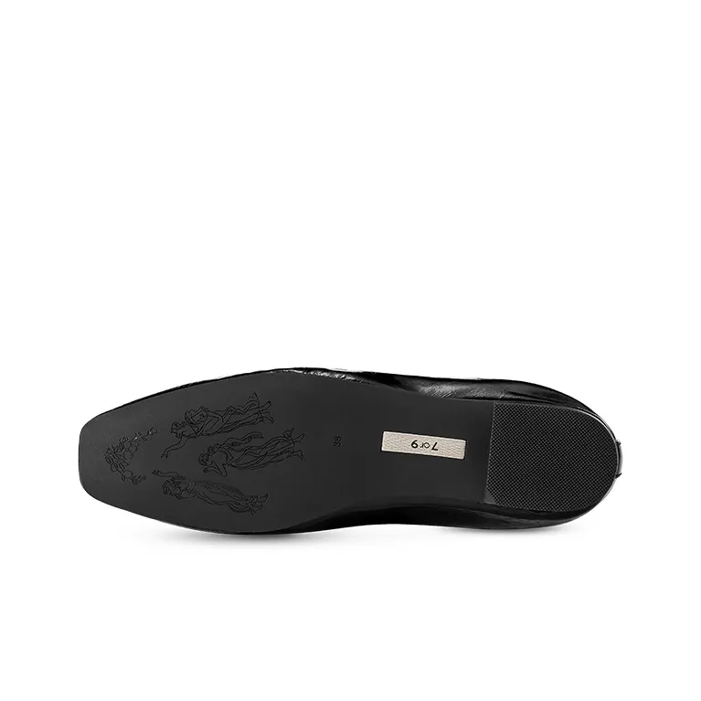 7or9 Black Gold Kesar Casual Single Shoes 1.8cm Women's Black-4