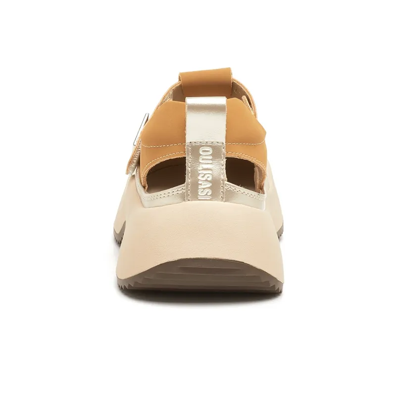 OULISASI Beach Sandals Women's Gold/Silver/Yellow-13