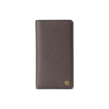 Ralph Lauren Pebbled Calfskin Wallet Unisex Brown