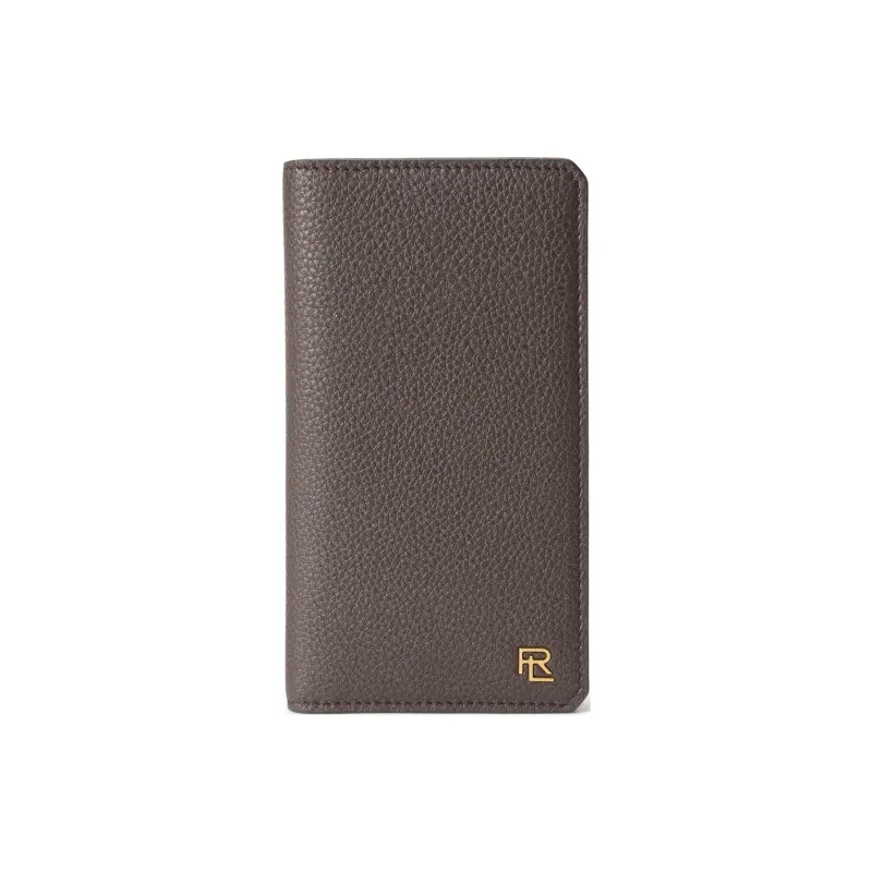 Ralph Lauren Pebbled Calfskin Wallet Unisex Brown-0