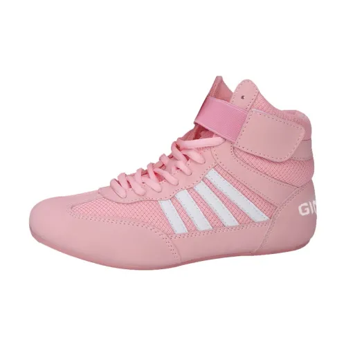 Competition Boxing Shoes Cushioning Anti Slip And Wear Resistant Breathable Support 30 31 32 33 44 45 White Pink