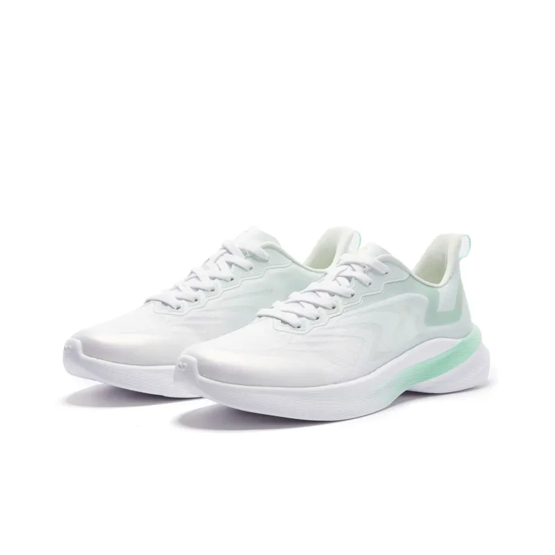 QIAODAN Light Speed 3.0 Wear resistant And Lightweight Low Top Running Shoes Men's White Green Yellow-2