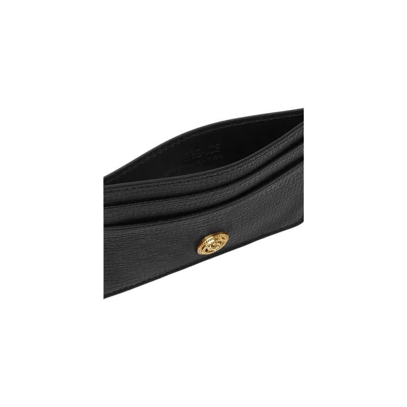 FANSIZHE MEDUSA BIGGIE Series Goatskin Card Holder Regular Men's Black & Gold-2