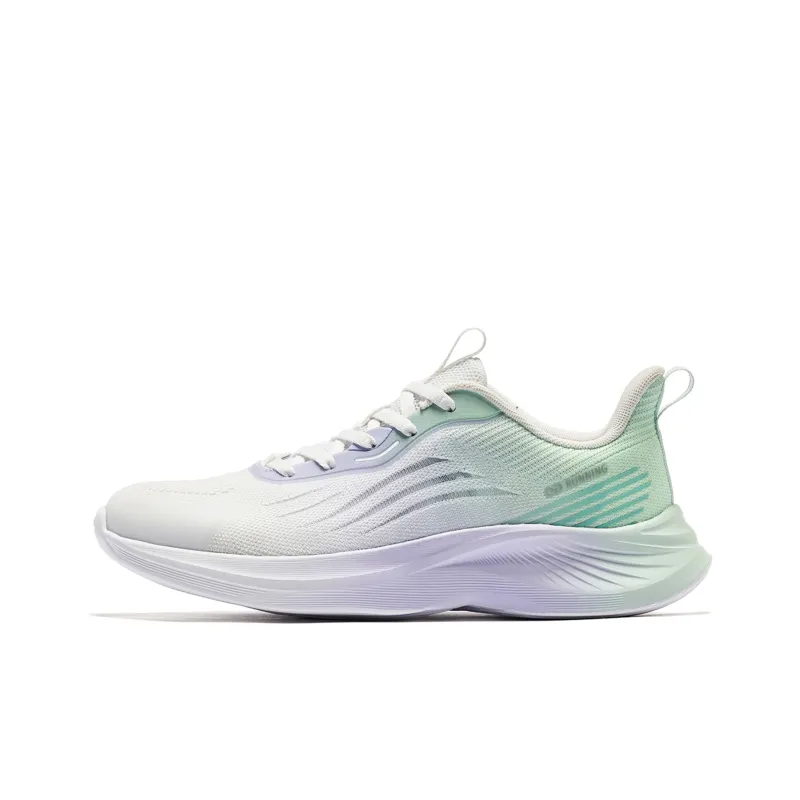 QIAODAN Sigh 4.0 Anti Slip Wear Resistant Low Top Running Shoes Women's Purple Green-0