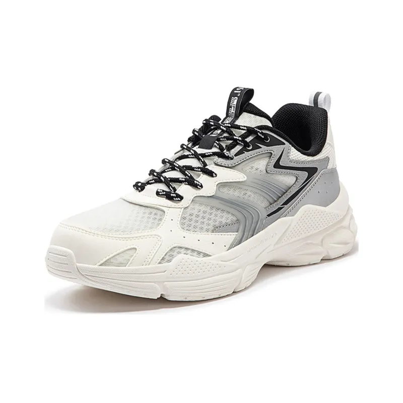 361° Anti Slip Wear Resistant Low Top Casual Running Shoes Men's White Silver-1