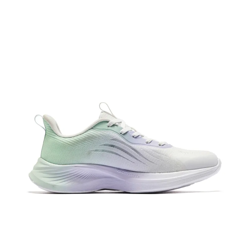 QIAODAN Sigh 4.0 Anti Slip Wear Resistant Low Top Running Shoes Women's Purple Green-1
